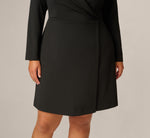 Plus Size Long Sleeve Beaded Short Blazer Wrap Dress In Black 3