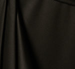 Satin V Neck Knot Waist Draped Dress In Black 7