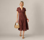 Short Sleeve Lace Tiered Sophia Dress In Chocolate 1