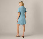 Short Sleeve Cotton Chambray Emma Dress In Chambray Blue 6