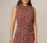Dot Print Mia Maxi Dress In Brown Ecru 4