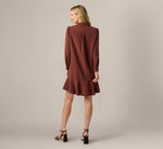 Long Sleeve Flounce Hem Hailey Dress In Chocolate 6