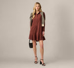 Long Sleeve Flounce Hem Hailey Dress In Chocolate 2