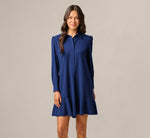 Long Sleeve Flounce Hem Hailey Dress In Classic Navy 2