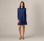 Long Sleeve Flounce Hem Hailey Dress In Classic Navy 6
