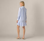 Long Sleeve Embroidered Hem Hailey Dress In Blue White 6