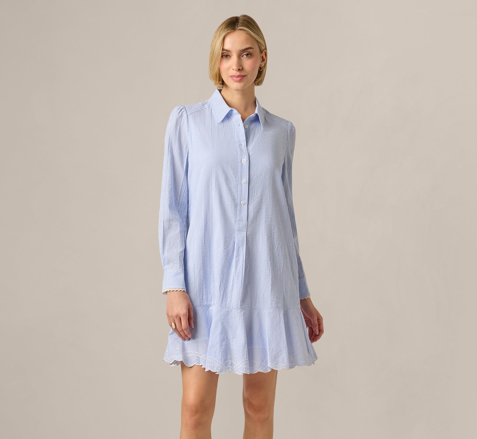 blue and white long sleeve dress Multi Colored Embroidered Hem Hailey Women's size:4 I usually reply the prom dresses size chart Black Dress Sandals For