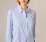 Long Sleeve Embroidered Hem Hailey Dress In Blue White 5