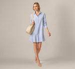 Long Sleeve Embroidered Hem Hailey Dress In Blue White 2