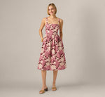 Printed Cotton Blaire Midi Dress In Blush Ecru 3