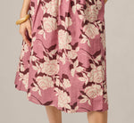 Printed Cotton Blaire Midi Dress In Blush Ecru 4