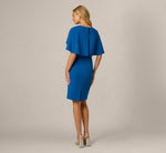 Rhinestone Collar Capelet Sheath Dress In Baltic Wave 5