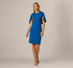 Rhinestone Collar Capelet Sheath Dress In Baltic Wave 2
