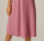 Flutter Sleeve Scarf Neck Midi Dress In Antique Rose 4