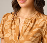 Short Sleeve Sophia Tiered Midi Dress In Cognac Multi 3