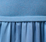 Long Sleeve Amelia Short Dress In Steel Blue 6