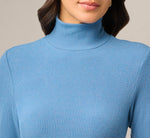 Long Sleeve Amelia Short Dress In Steel Blue 3