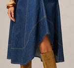 Denim Hitch Hem Everyday Midi Dress In Navy 4