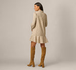 Long Sleeve Tweed Short Hailey Dress In Parchment 5