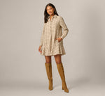 Long Sleeve Tweed Short Hailey Dress In Parchment 2
