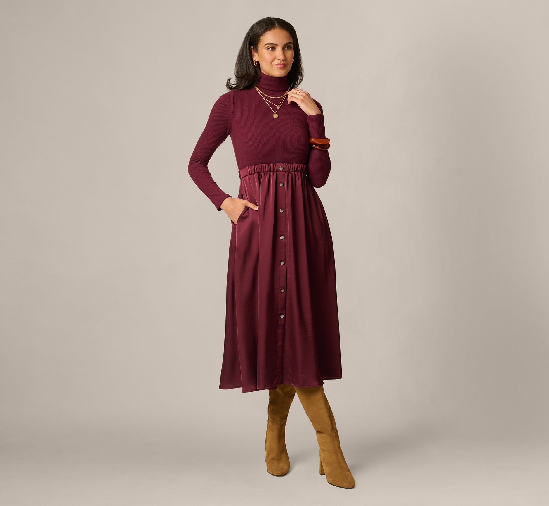 burgundy mother of the bride dress with jacket Dresses Jacket,Taffeta Long Mother Dress,MD00036 while the coordinating jacket adds polish and versatility for any celebration Mother of the Bride Dress