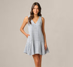 Tweed Short Hailey Dress In Steel Blue Multi 2