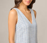 Tweed Short Hailey Dress In Steel Blue Multi 3