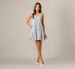 Tweed Short Hailey Dress In Steel Blue Multi 7