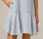 Tweed Short Hailey Dress In Steel Blue Multi 4