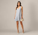 Tweed Short Hailey Dress In Steel Blue Multi 1