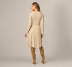 Long Sleeve Asymmetrical Sweater Knit Everyday Dress In Oatmeal Heather 5