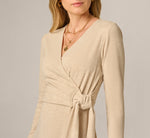 Long Sleeve Asymmetrical Sweater Knit Everyday Dress In Oatmeal Heather 3