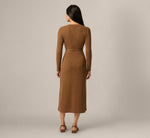 Long Sleeve Everyday Midi Sweater Dress In Dark Taupe 6