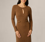 Long Sleeve Everyday Midi Sweater Dress In Dark Taupe 4