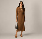 Long Sleeve Everyday Midi Sweater Dress In Dark Taupe 2