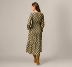 Long Sleeve Plaid Sophia Tiered Maxi Dress In Olive Multi 5
