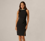 Halter Pearl Neck Dress In Black 2