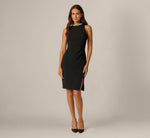 Halter Pearl Neck Dress In Black 6