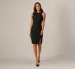 Halter Pearl Neck Dress In Black 1