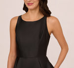 High Low Mikado Gown With Asymmetrical Detail In Black 3