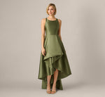 High Low Mikado Gown With Asymmetrical Detail In Jungle Olive 2