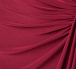 One Shoulder Dress With Draped Waist Detail In Red Wine 6