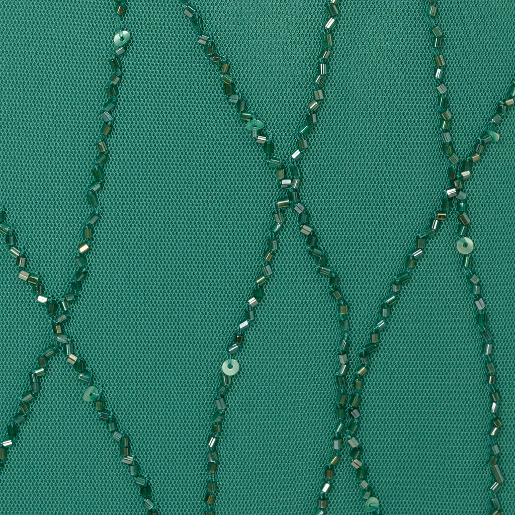 HandBeaded Long Dress In Jungle Green Adrianna Papell