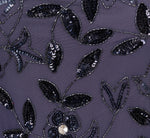 Plus Size Hand Beaded Short Sleeve Floral Godet Gown In Smoky Peri 6