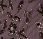 Hand Beaded Short Sleeve Floral Godet Gown In Moonscape 7