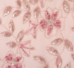 Hand Beaded Short Sleeve Floral Godet Gown In Blush Pink 7