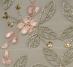 Beaded Midi Dress With Sheer Ruffled Sleeves In Frosted Sage 6