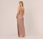 3D Floral Hand-Beaded One-Shoulder Long Column Gown In Stone 5
