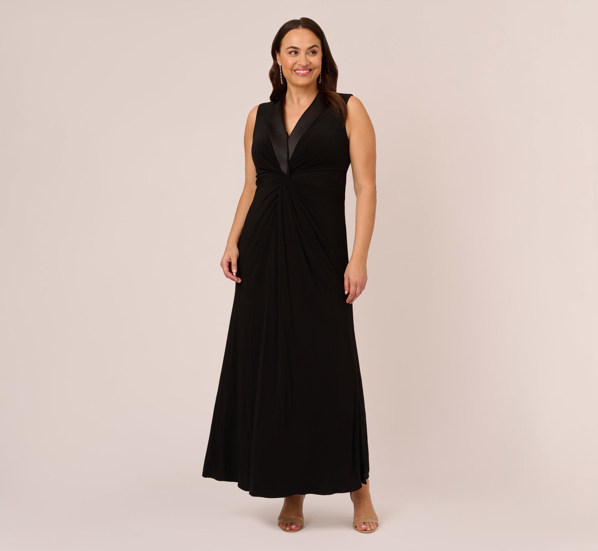 plus size black maxi dress formal Plus Size - Belle Isle Cinched Waist Maxi Dress