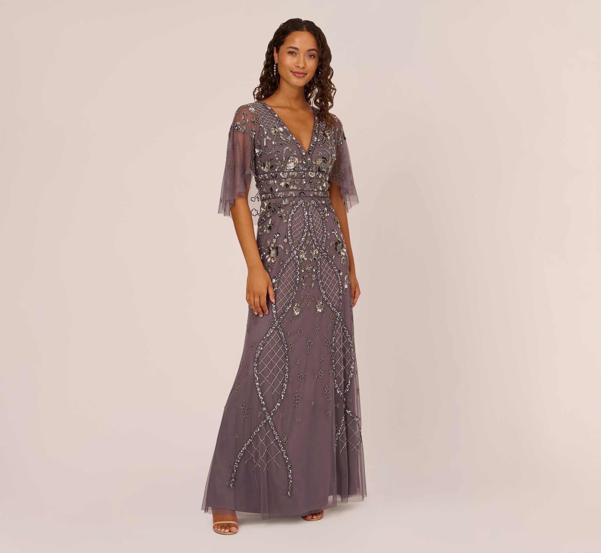 Evening Gown Adrianna Papell Petite Dresses On Sale Sequin Beaded